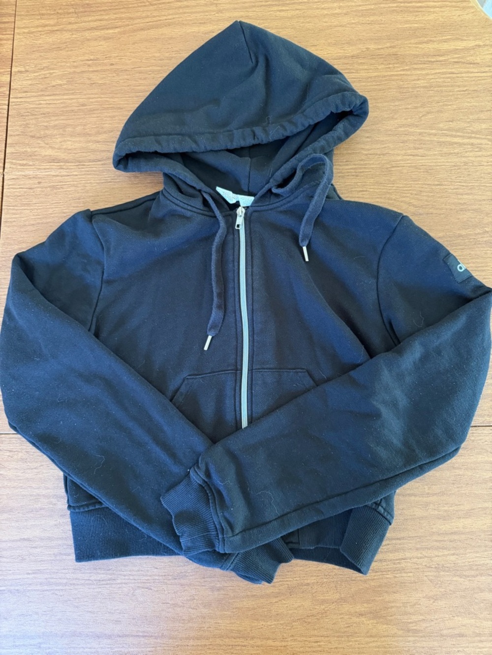 ALO Yoga Black Zip-Up Hoodie